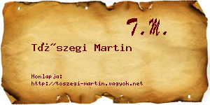 Tószegi Martin névjegykártya