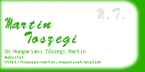 martin toszegi business card